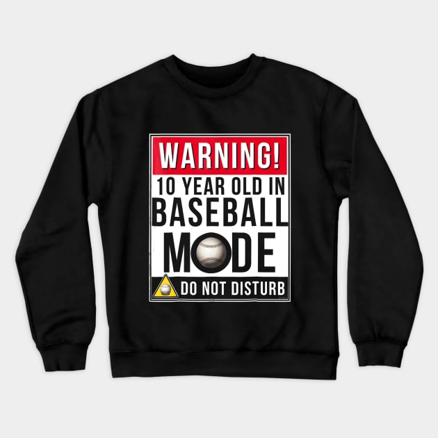 Baseball 10th Birthday Crewneck Sweatshirt by Vigo